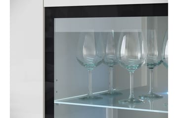 Sherie Vitrineskap 120x104 cm - Hvit / Grå - Oppbevaring - Skap - Vitrineskap