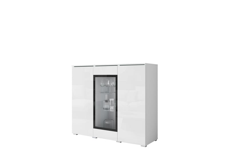 Sherie Vitrineskap 120x104 cm - Hvit - Oppbevaring - Skap - Vitrineskap