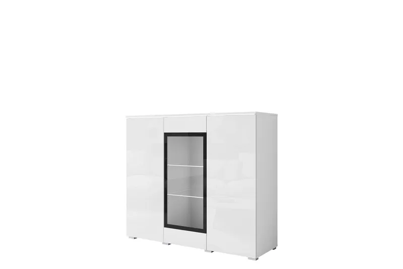 Sherie Vitrineskap 120x104 cm - Hvit - Oppbevaring - Skap - Vitrineskap