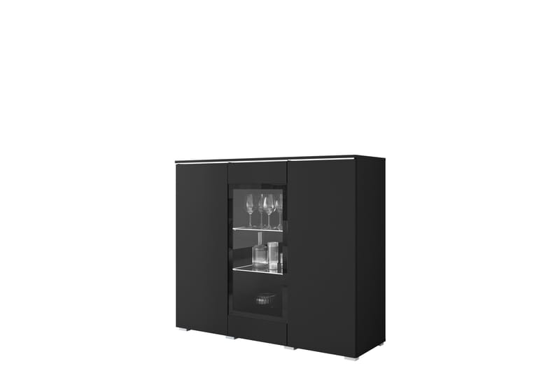 Sherie Vitrineskap 120x104 cm - Svart - Oppbevaring - Skap - Vitrineskap
