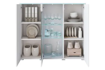Sherie Vitrineskap 120x104 cm - Svart - Oppbevaring - Skap - Vitrineskap