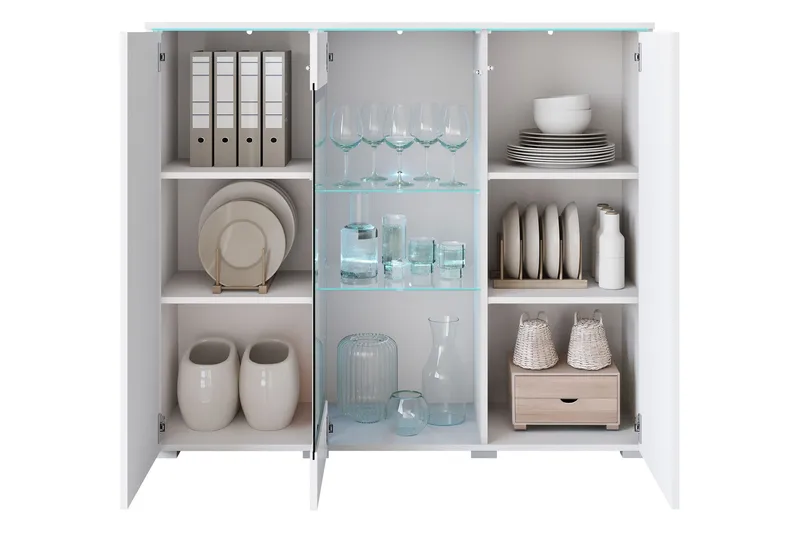 Sherie Vitrineskap 120x104 cm - Svart - Oppbevaring - Skap - Vitrineskap