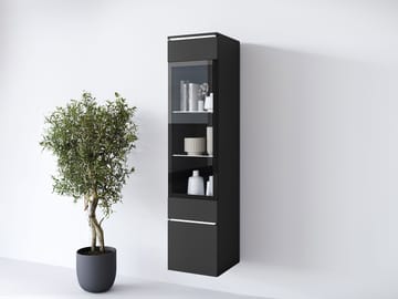 Sherie Vitrineskap 30 cm i Tre og Glass - Svart - Oppbevaring - Skap - Vitrineskap