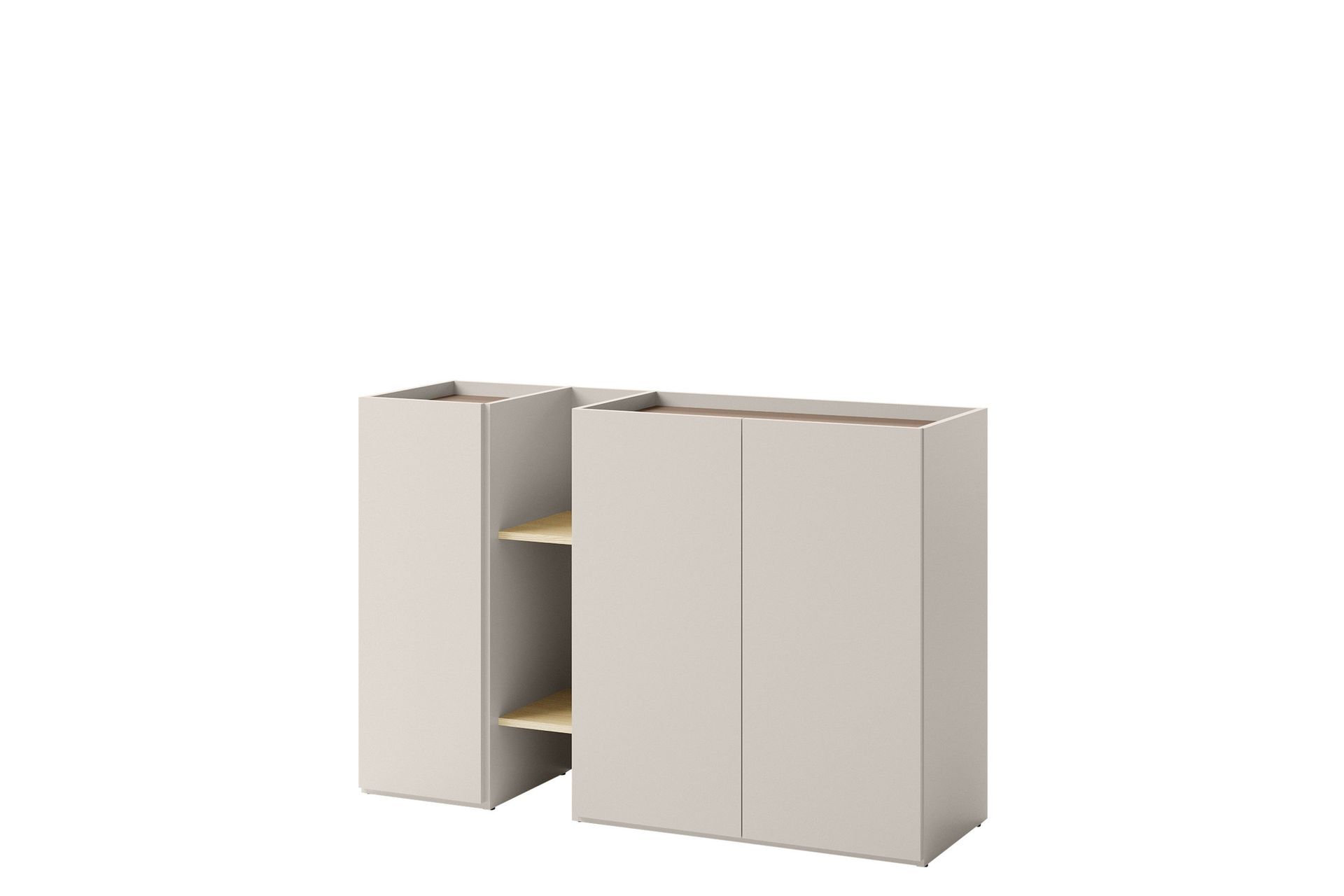 Sigma Highboard - Lys Grå/Beige