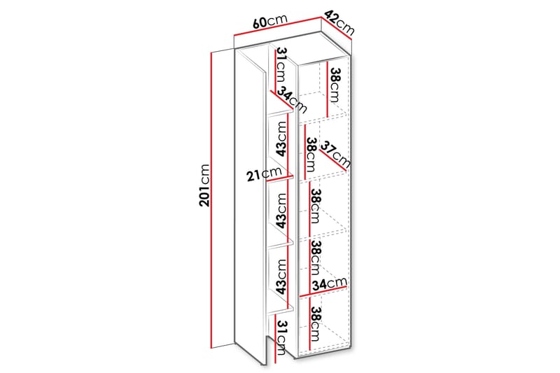 Sigma Highboard - Lys Grå/Beige - Oppbevaring - Skap - Oppbevaringsskap