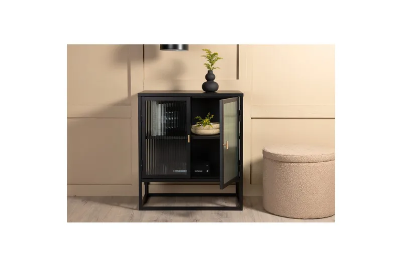 Skap Garis Lav Svart - Oppbevaring - Skap - Vitrineskap