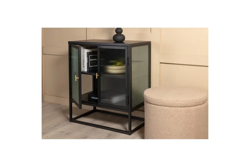 Skap Garis Lav Svart - Oppbevaring - Skap - Vitrineskap