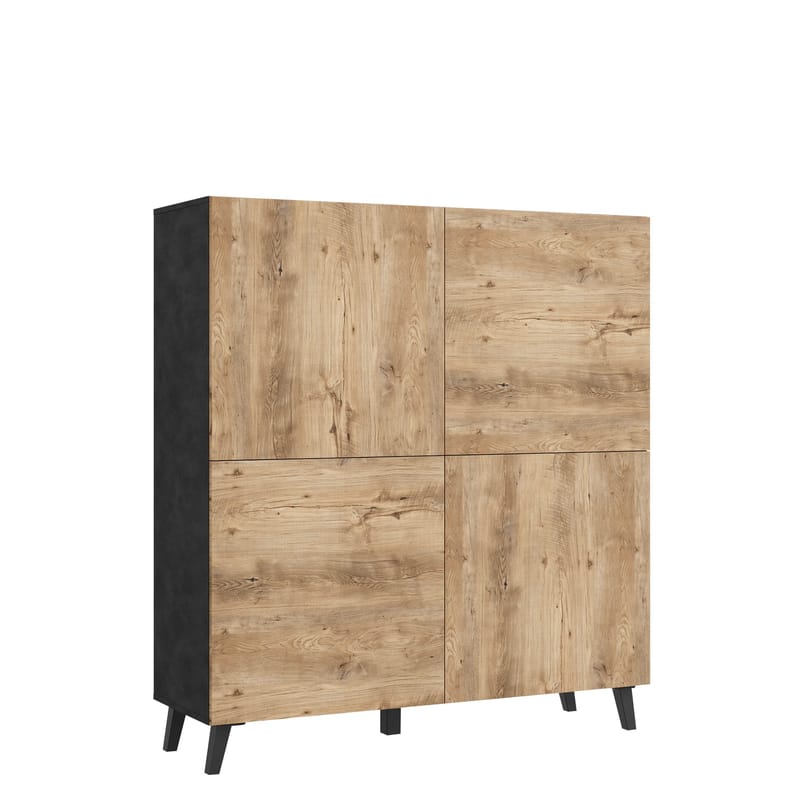 skap Høy kommode PHUKET 120 grå, brun, undefined