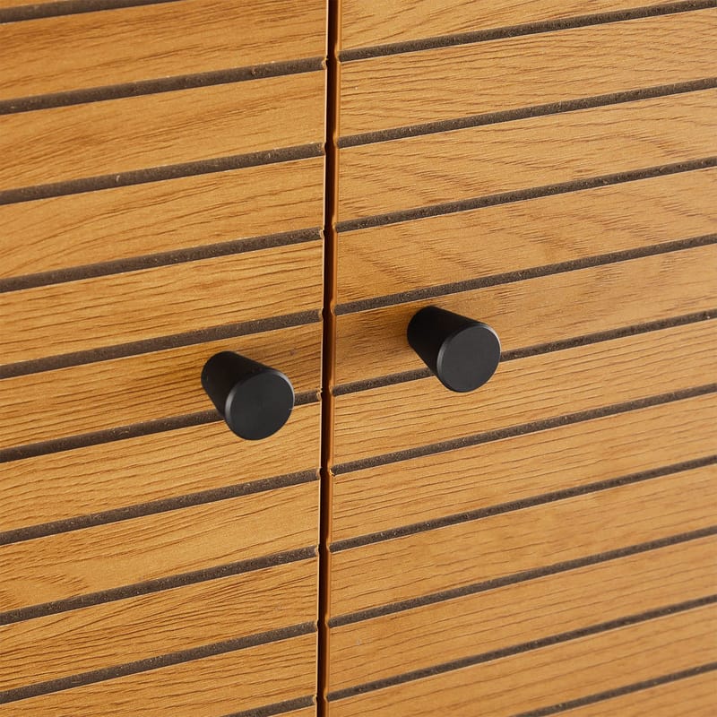 Skap HOME4YOU Line 80x40x130 cm melamin med eikebark - Eikebark / svart - Oppbevaring - Skap - Oppbevaringsskap