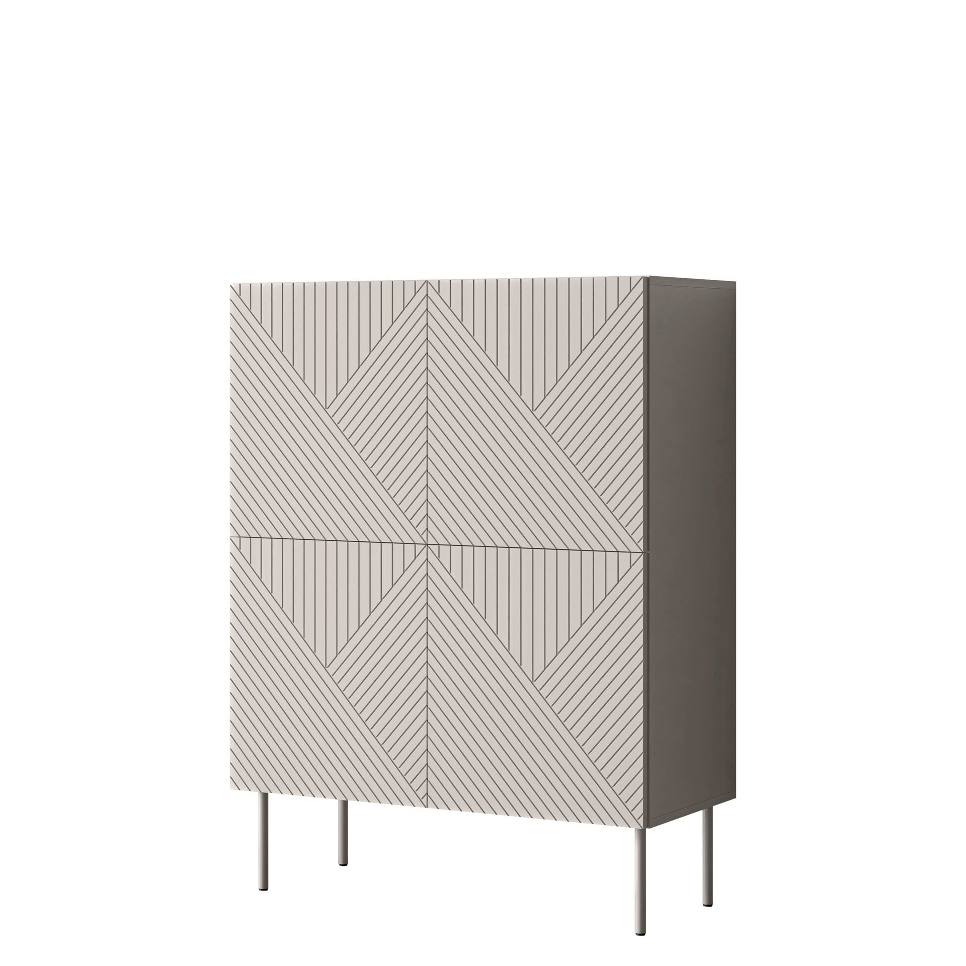 skap Kommode ART DECO 4D beige -