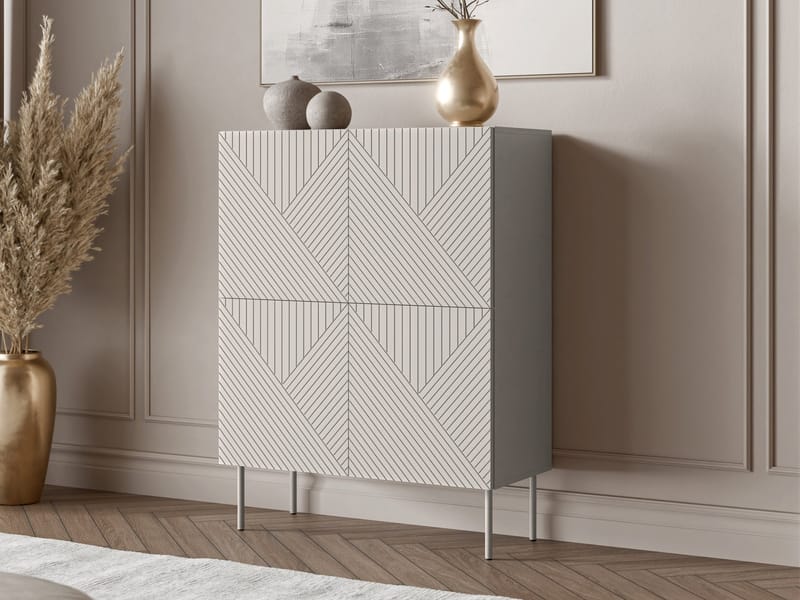 skap Kommode ART DECO 4D beige - Oppbevaring - Skap - Oppbevaringsskap