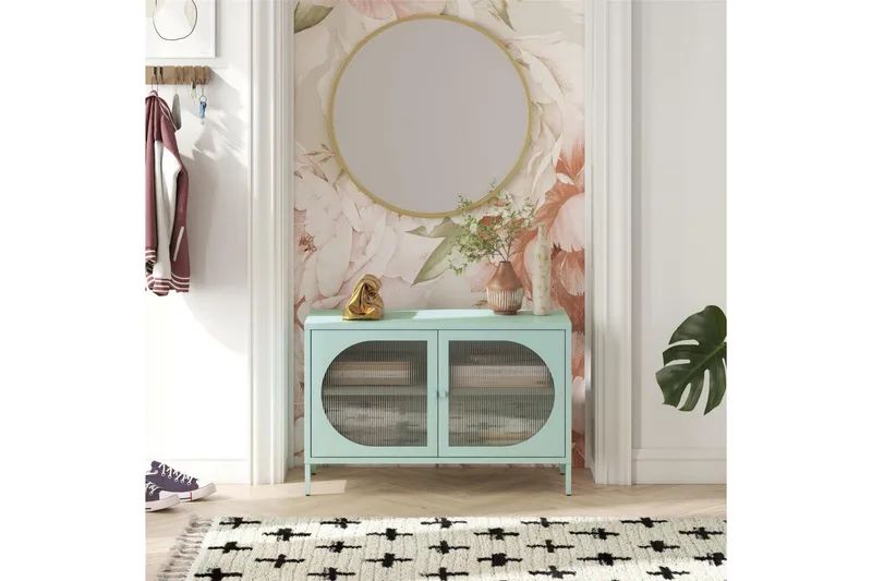 Skap Luna 100x40x64 cm, Himmelblå - 100x40x64 cm, Himmelblå - Oppbevaring - Skap - Vitrineskap