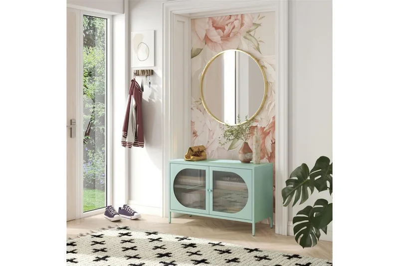 Skap Luna 100x40x64 cm, Himmelblå - 100x40x64 cm, Himmelblå - Oppbevaring - Skap - Vitrineskap