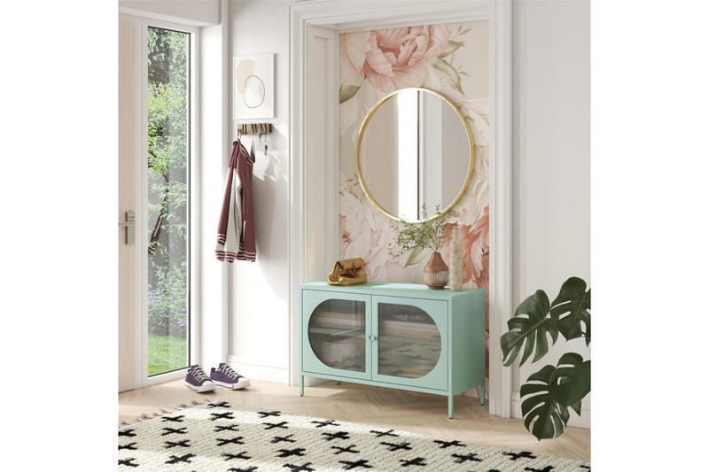 Skap Luna 100x40x64 cm, Himmelblå - 100x40x64 cm, Himmelblå - Oppbevaring - Skap - Vitrineskap