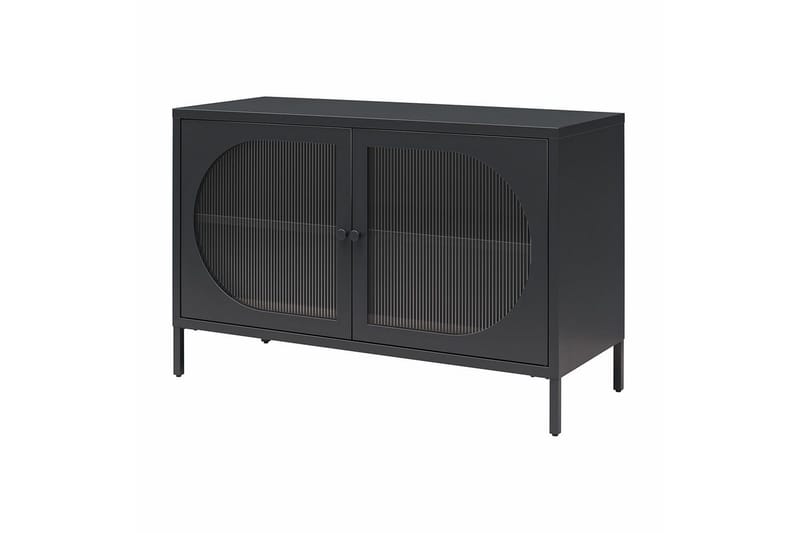 Skap Luna 100x40x64 cm, Svart - 100x40x64 cm, Svart - Oppbevaring - Skap - Vitrineskap