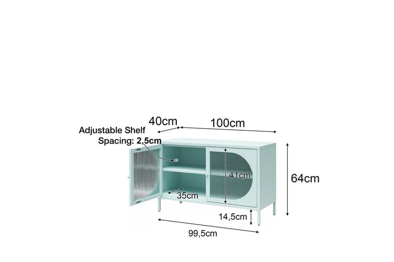 Skap Luna 100x40x64 cm, Svart - 100x40x64 cm, Svart - Oppbevaring - Skap - Oppbevaringsskap - Sikkerhetsskap - Medisinskap