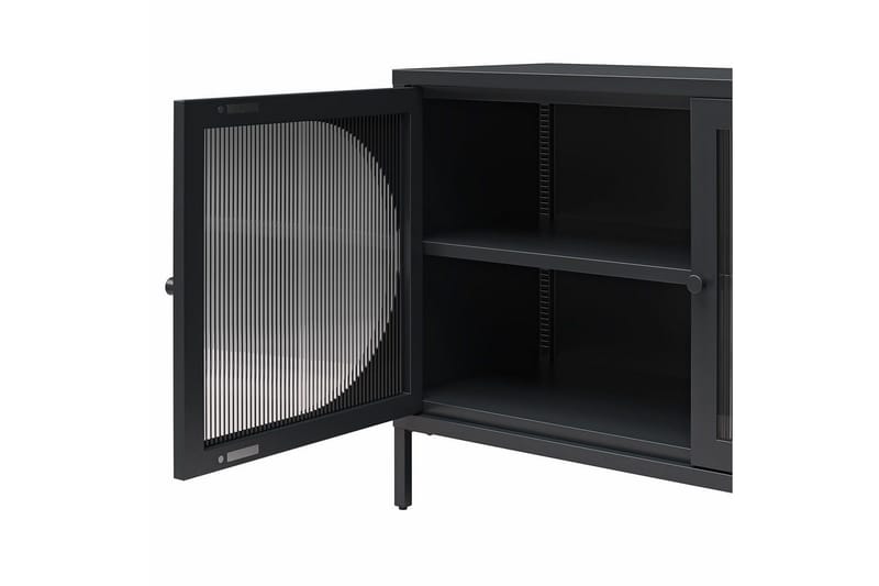 Skap Luna 100x40x64 cm, Svart - 100x40x64 cm, Svart - Oppbevaring - Skap - Vitrineskap