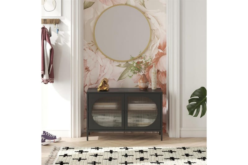 Skap Luna 100x40x64 cm, Svart - 100x40x64 cm, Svart - Oppbevaring - Skap - Vitrineskap