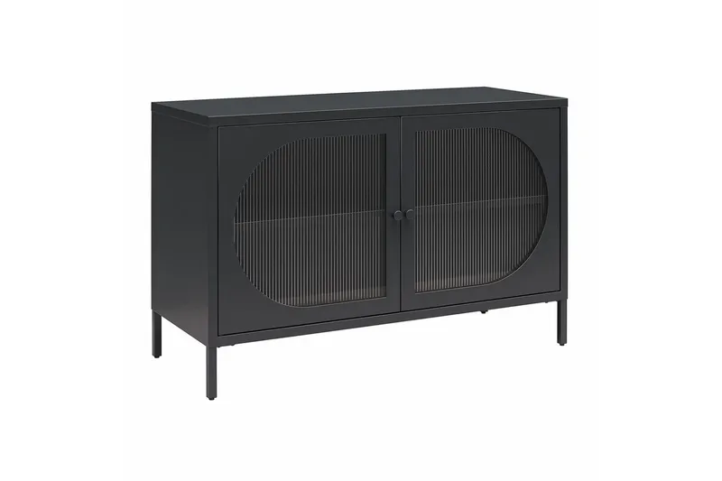 Skap Luna 100x40x64 cm, Svart - 100x40x64 cm, Svart - Oppbevaring - Skap - Vitrineskap