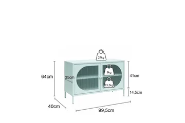 Skap Luna 100x40x64 cm, Pergament - 100x40x64 cm, Pergament - Oppbevaring - Skap - Vitrineskap