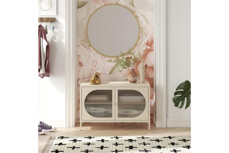 Skap Luna 100x40x64 cm, Pergament - 100x40x64 cm, Pergament - Oppbevaring - Skap - Vitrineskap