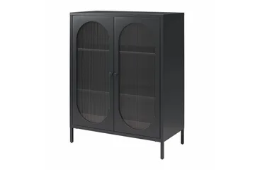 Skap Luna 80x40x102 cm, Svart - 80x40x102 cm, Svart - Oppbevaring - Skap - Vitrineskap