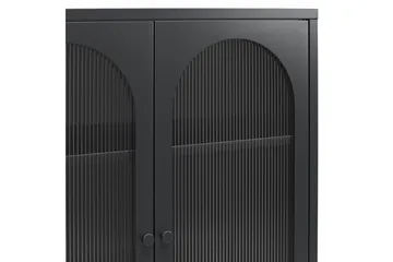 Skap Luna 80x40x102 cm, Svart - 80x40x102 cm, Svart - Oppbevaring - Skap - Vitrineskap
