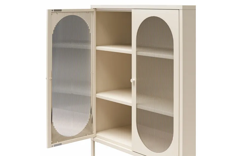 Skap Luna 80x40x102 cm, Pergament - 80x40x102 cm, Pergament - Oppbevaring - Skap - Vitrineskap