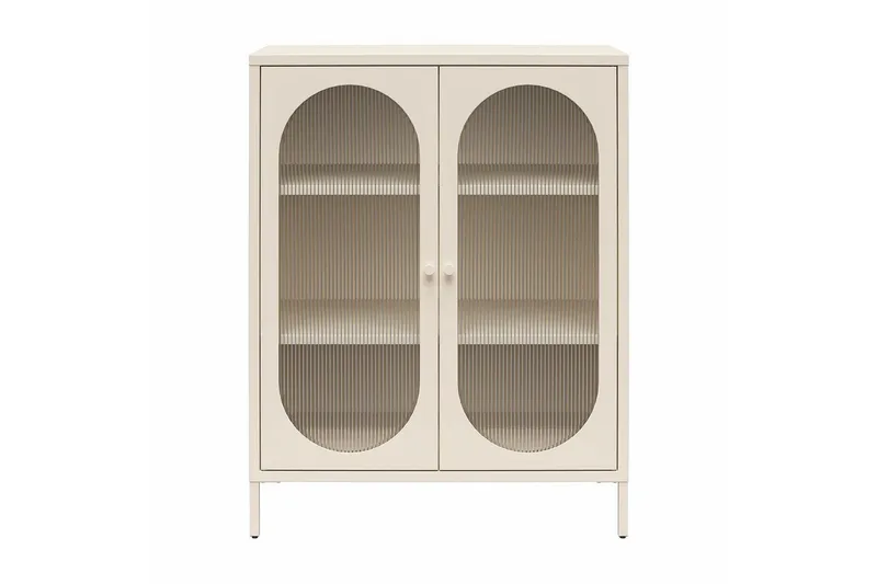 Skap Luna 80x40x102 cm, Pergament - 80x40x102 cm, Pergament - Oppbevaring - Skap - Vitrineskap