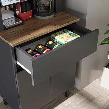 Skap til kaffebar Kalune Design Ledli (60 x 179 x 41,8 cm) Antrasitt - Antrasitt - Oppbevaring - Skap - Barskap