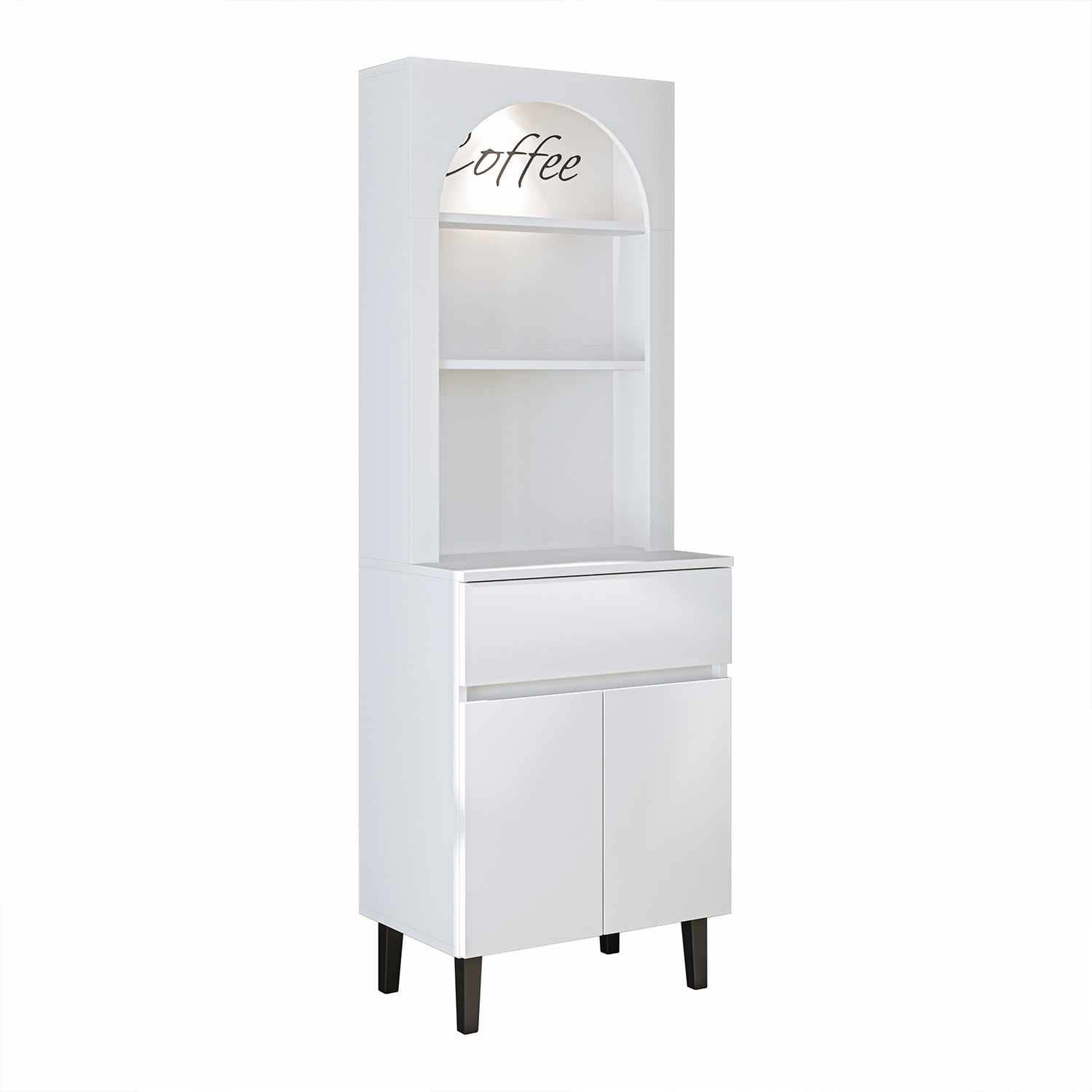 Skap til kaffebar Kalune Design Ledli (60 x 179 x 41,8 cm) Hvit -