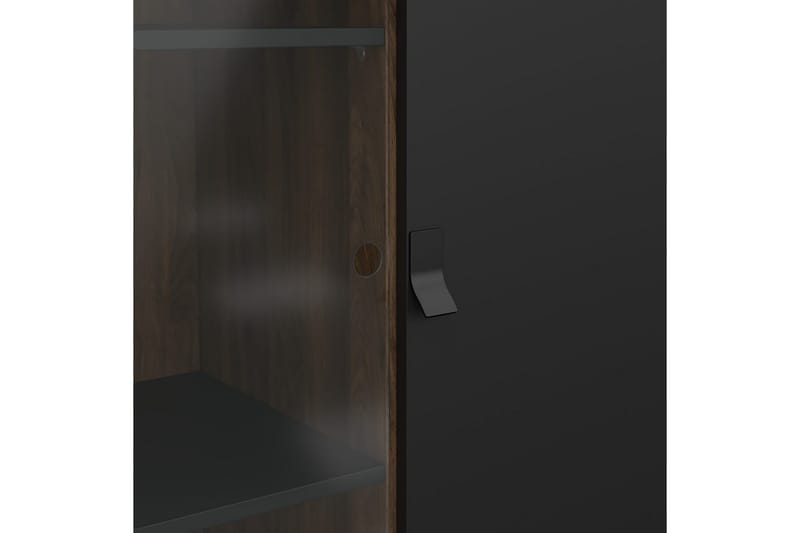 Tadami Vitrineskap 102x162 cm - Svart/Mørk brun - Oppbevaring - Skap - Vitrineskap