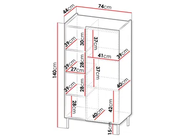 Tavrin Highboard 140 cm - Beige - Oppbevaring - Skap - Oppbevaringsskap