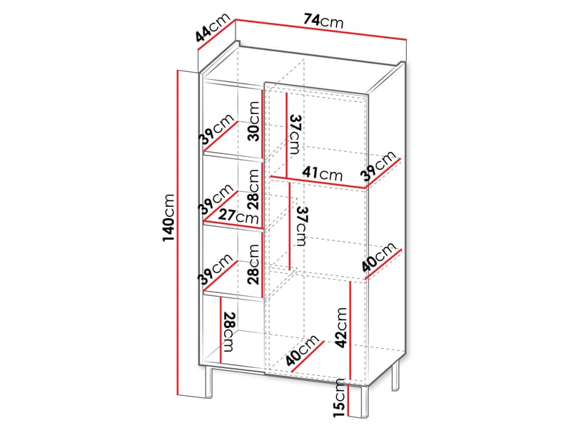Tavrin Highboard 140 cm - Beige - Oppbevaring - Skap - Oppbevaringsskap