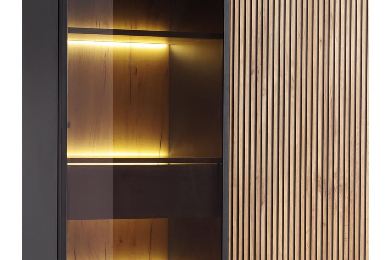 Tenorio Vitrinskåp 104x166 cm - Beige - Oppbevaring - Skap - Vitrineskap