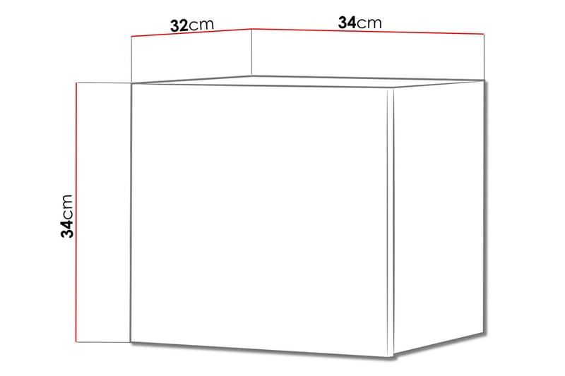 Tessan Veggskap 34 cm - Hvit - Oppbevaringsskap