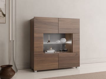 Tessan vitrineskap 100x107 cm - brun - Oppbevaring - Skap - Vitrineskap