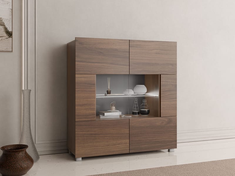 Tessan vitrineskap 100x107 cm - brun - Oppbevaring - Skap - Vitrineskap