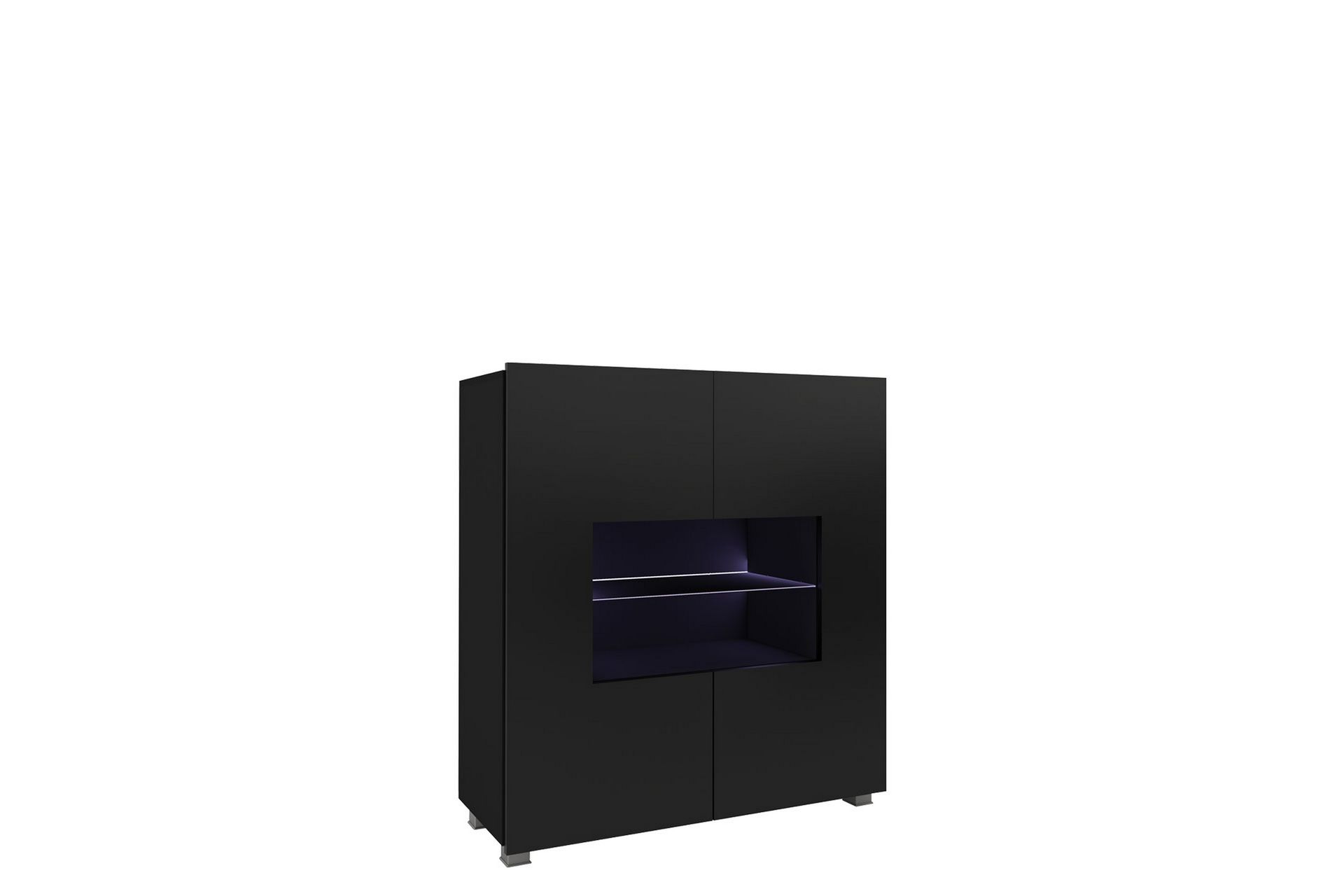Tessan Vitrineskap 100x107 cm - Svart - Oppbevaring - Skap - Vitrineskap