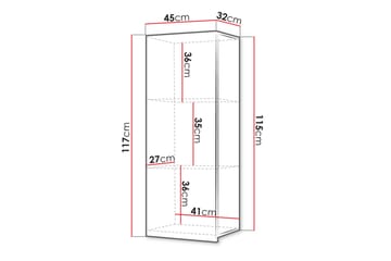 Tessan Vitrineskap 45x117 cm - Svart - Oppbevaring - Skap - Vitrineskap