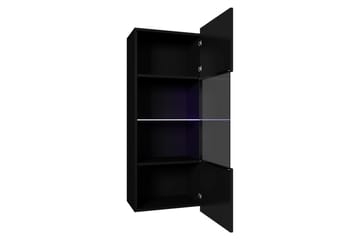 Tessan Vitrineskap 45x117 cm - Svart - Oppbevaring - Skap - Vitrineskap