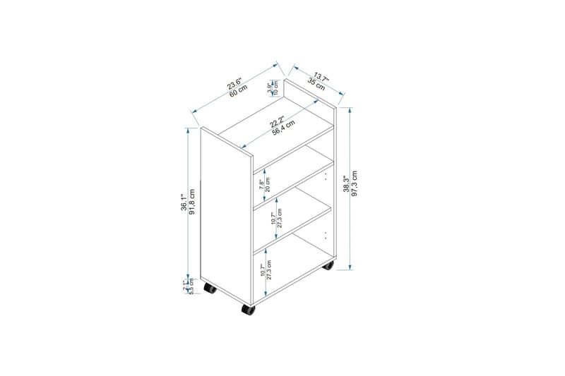Tiraki Skjenk - Hvit - Oppbevaring - Skap - Oppbevaringsskap