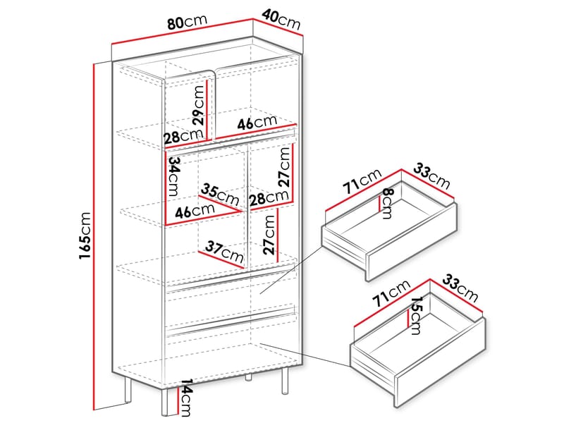 Travic Høyskap 80 cm - Oppbevaring - Skap - Oppbevaringsskap
