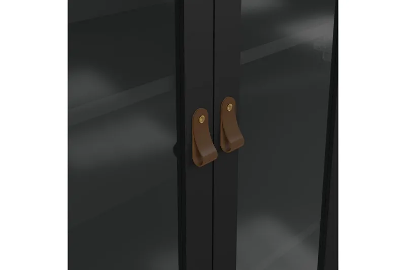Vallvidera Vitrineskap 78,05x199 cm - Svart - Oppbevaring - Skap - Vitrineskap