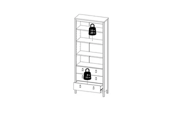 Vallvidera Vitrineskap 78,05x199 cm - Svart - Oppbevaring - Skap - Vitrineskap