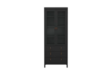 Vallvidera Vitrineskap 78,05x199 cm - Svart - Oppbevaring - Skap - Vitrineskap