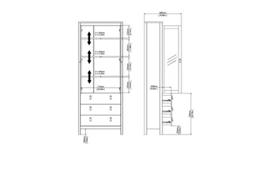 Vallvidera Vitrineskap 78,05x199 cm - Svart - Oppbevaring - Skap - Vitrineskap