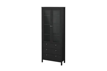Vallvidera Vitrineskap 78,05x199 cm - Svart - Oppbevaring - Skap - Vitrineskap