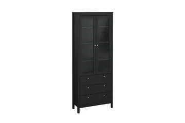 Vallvidera Vitrineskap 78,05x199 cm - Svart - Oppbevaring - Skap - Vitrineskap