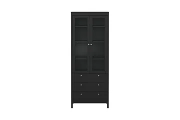 Vallvidera Vitrineskap 78,05x199 cm - Svart - Oppbevaring - Skap - Vitrineskap